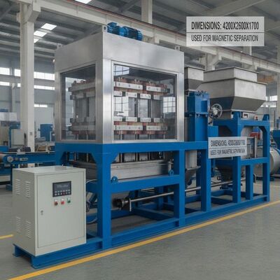 Pemeliharaan Mudah Pemisah Magnetik Giring Tinggi Termasuk Sumber Daya 50Hz60Hz dan Dimensi 4200X2600X1700 Digunakan untuk Pemisahan Magnetik