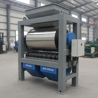 Magnetic Drum Diameter 500 sampai 2000 mm Separator magnetik kering Metode pemasangan mekanis atau manual yang cocok untuk aplikasi industri