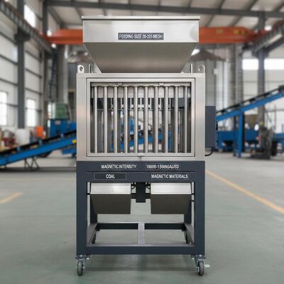 Mesin Pemisah Magnetik Ukuran Umpan 20-325 Mesh Menampilkan Intensitas Magnetik Latar Belakang 10000-15000 Gauss untuk Pemisahan Batubara