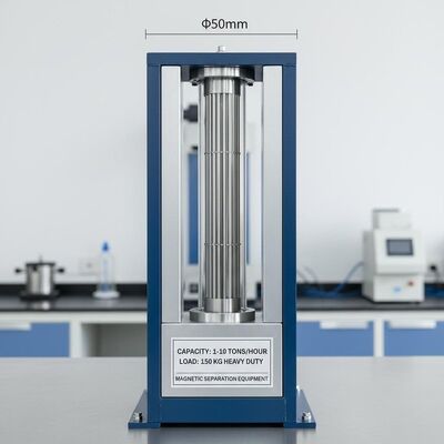 Diameter tabung kaca Φ50mm Peralatan pemisahan magnetik dengan kapasitas 1-10 ton per jam dan 150 kg beban yang cocok untuk tugas berat