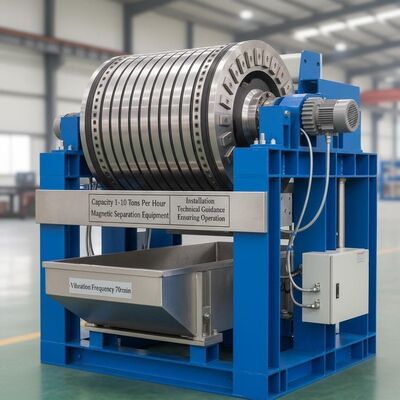 Kapasitas 1-10 Ton Per Jam Peralatan pemisahan magnetik dengan frekuensi getaran 70rmin dan panduan teknis instalasi yang memastikan operasi