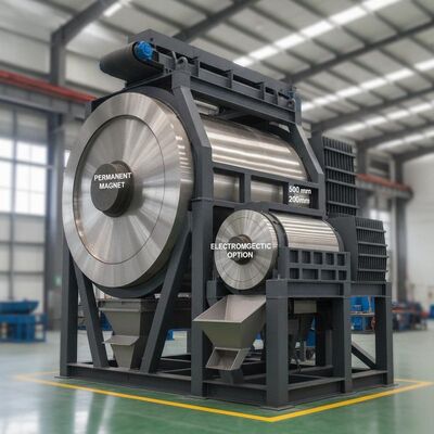 Oil Cooling Dry Magnetic Separator Featuring Permanent Magnet or Electromagnetic Options Diameter Drum Magnetic Dari 500 sampai 2000 mm