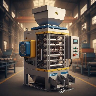 Intensitas Medan Magnet Latar 10000-15000 Gauss Ekstraktor Partikel Magnetik Dirancang untuk Pemrosesan Batubara dan Pemisahan Material