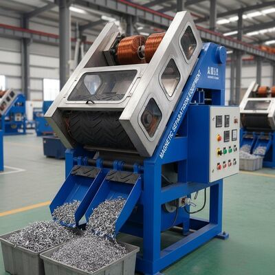 Pemisah Tegangan Elektromagnetik Disesuaikan Operasi Otomatis Pemisahan Logam Besi Bahan Nonmetal Perlengkapan Pemisahan Magnetik