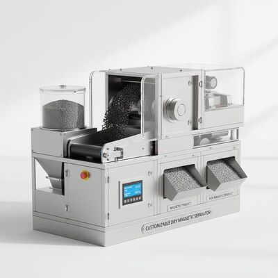 Separator magnetik kering yang dapat disesuaikan memberikan pemeliharaan rendah dan efisiensi pemisahan hingga 99 persen sempurna untuk pemisahan bahan