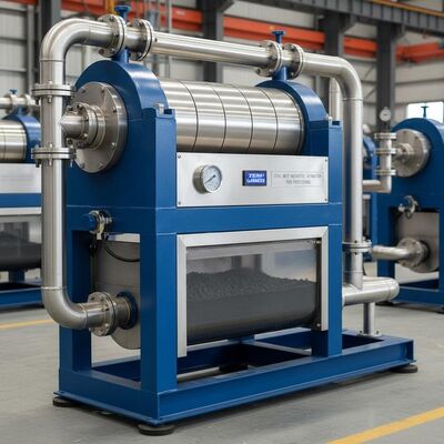 Separator magnet basah yang dapat diterapkan untuk batubara dengan intensitas medan magnet 10000 Gauss dan kebocoran nol untuk pengolahan