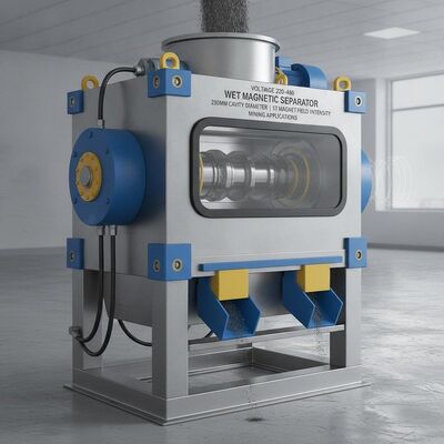 Tegangan 220480 pemisah magnet basah dengan diameter rongga 250 mm dan intensitas medan magnet 5T cocok untuk aplikasi pertambangan
