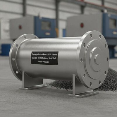 Tingkat Demagnetisasi ≤5% Dalam 3 Tahun Separator Magnetik Permanen Dengan Bahan Shell Baja Karet 304SS yang Cocok untuk Tugas Berat